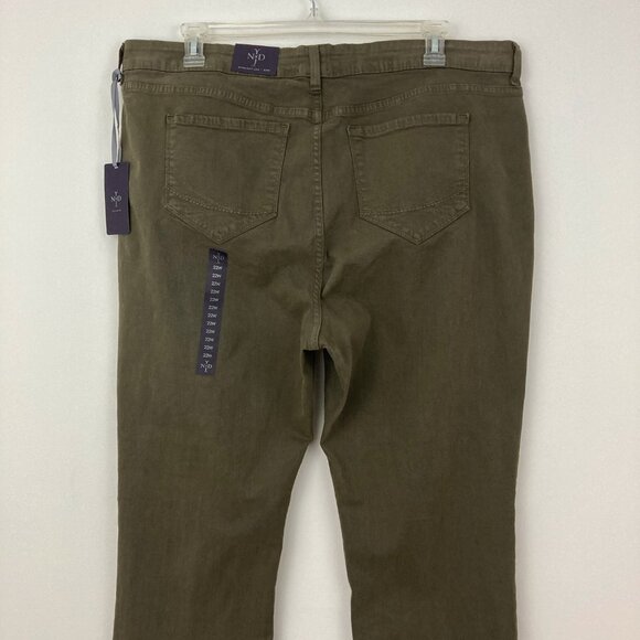 NWT NYDJ Earth Green Straight Leg Jeans Size 22W High Rise Cotton Lift Tuck Tech - Picture 5 of 13